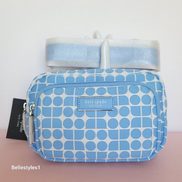 KATE SPADE Belt Bag Noel Jacquarded Printed Fabric Bag- Astral Blue color ⭐ - Picture 1 of 16